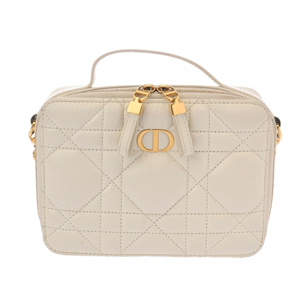 CHRISTIAN DIOR CARO Bag Ivory White Calfskin Shoulder